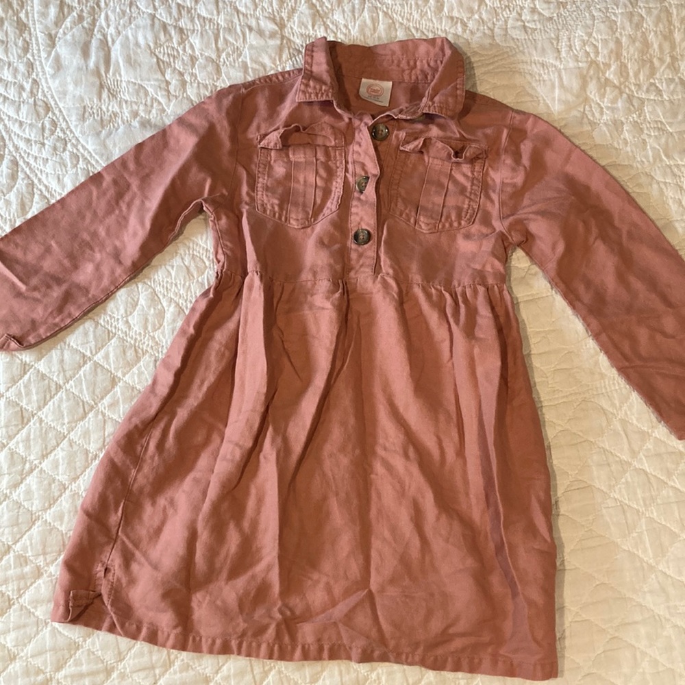 Coral Button Dress